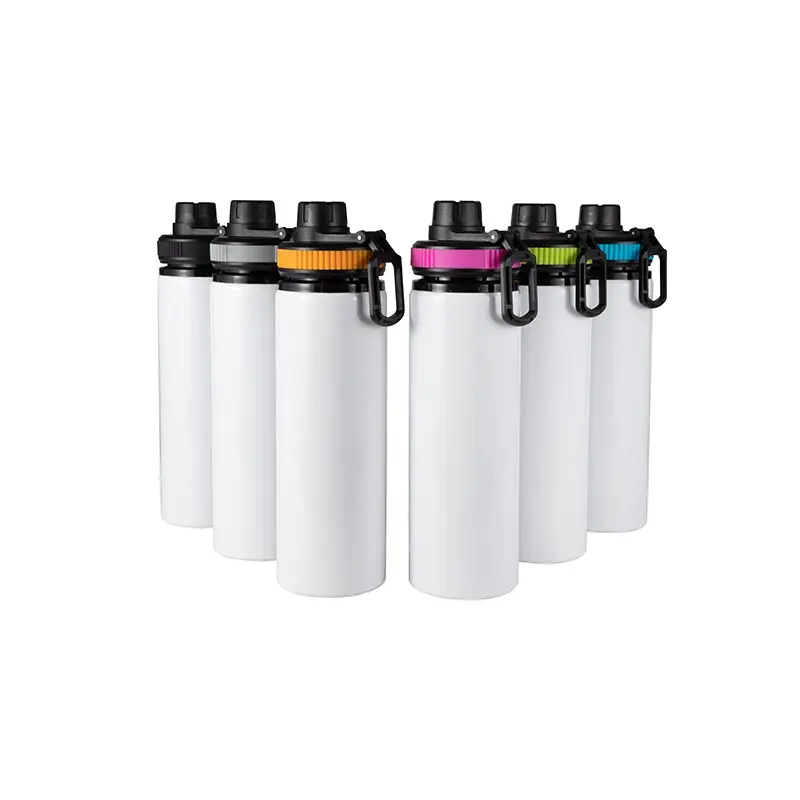 20 oz Alu Water Bottle with Color Cap Wh | Sublimation Blanks