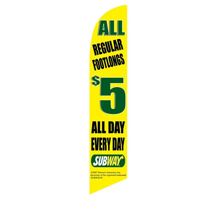 All Regular Footlongs $5 Subway Banner Flag