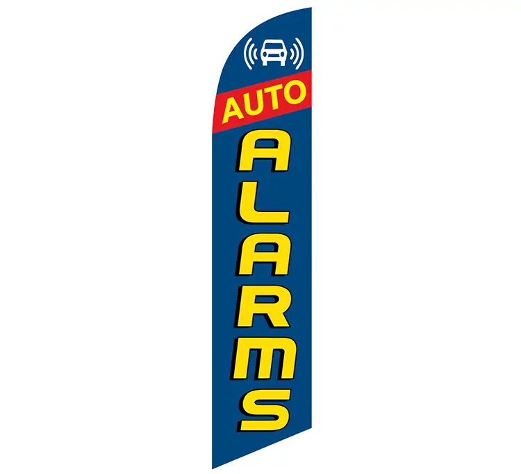 Auto Alamrs Blue Banner Flag