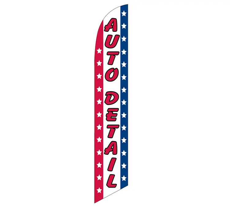 Auto Detail Stars Banner Flag