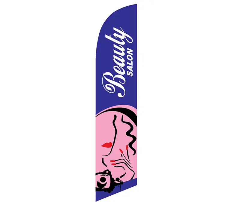 [PF-026026] Beauty Salon Blue and Pink Banner Flag