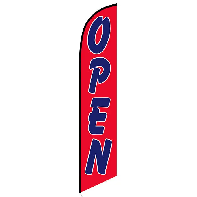 Blue and Red Open Banner Flag