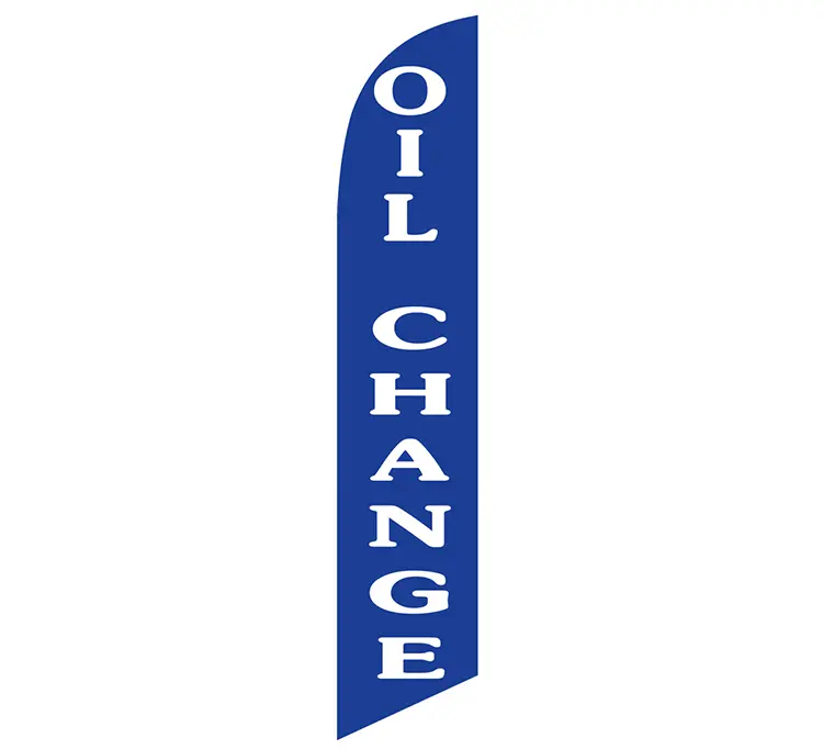Blue Oil Change Banner Flag
