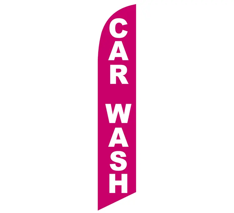 Car Wash Pink Banner Flag