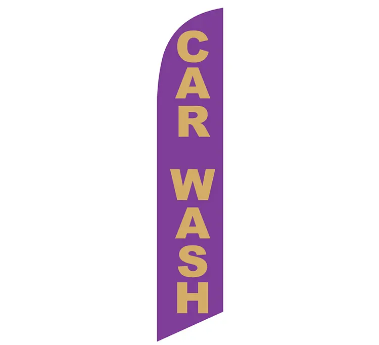 Car Wash Purple Banner Flag