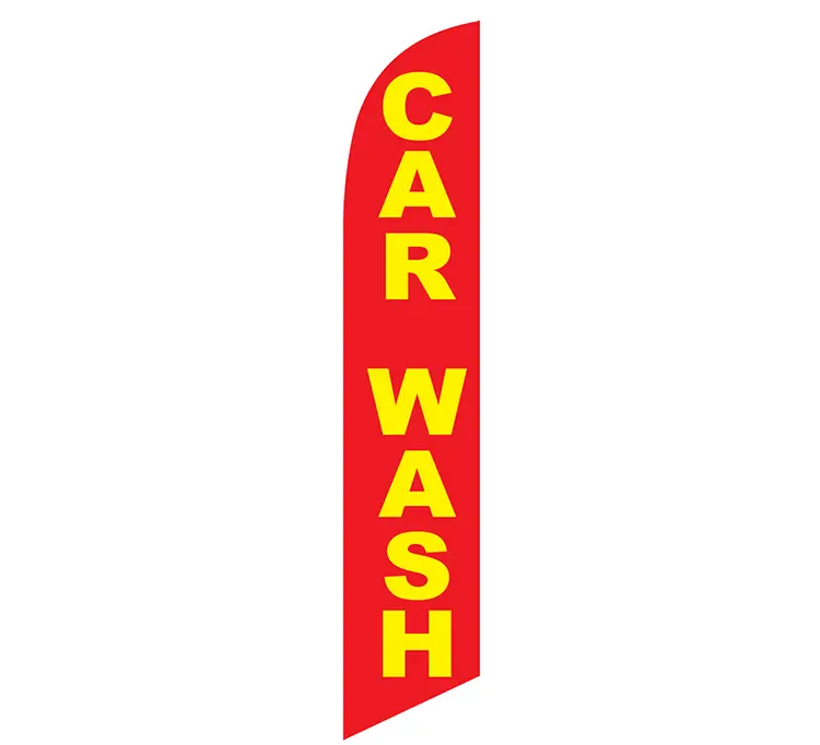 Car Wash Red And Yellow Banner Flag