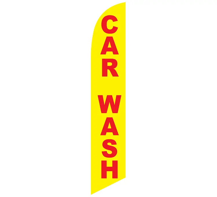 Car Wash Yellow and Red Banner Flag