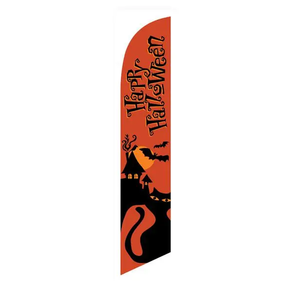 [PF-026187] Cat And Bats Happy Halloween Banner Flag