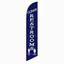 Clean Restrooms Banner Flag
