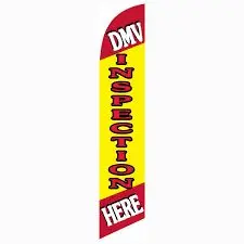 DMV Inspection Here Banner Flag