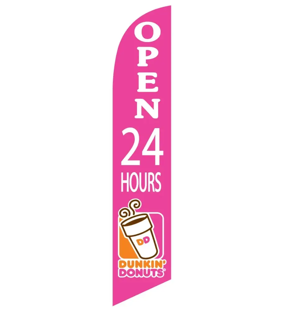Dunkin’ Donuts Open 24 hrs Banner Flag