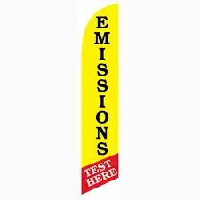 Emissions Test Here Banner Flag