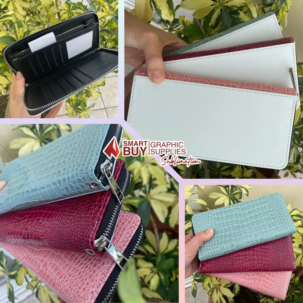 Faux crocodile skin zipper wallet | Sublimation blanks