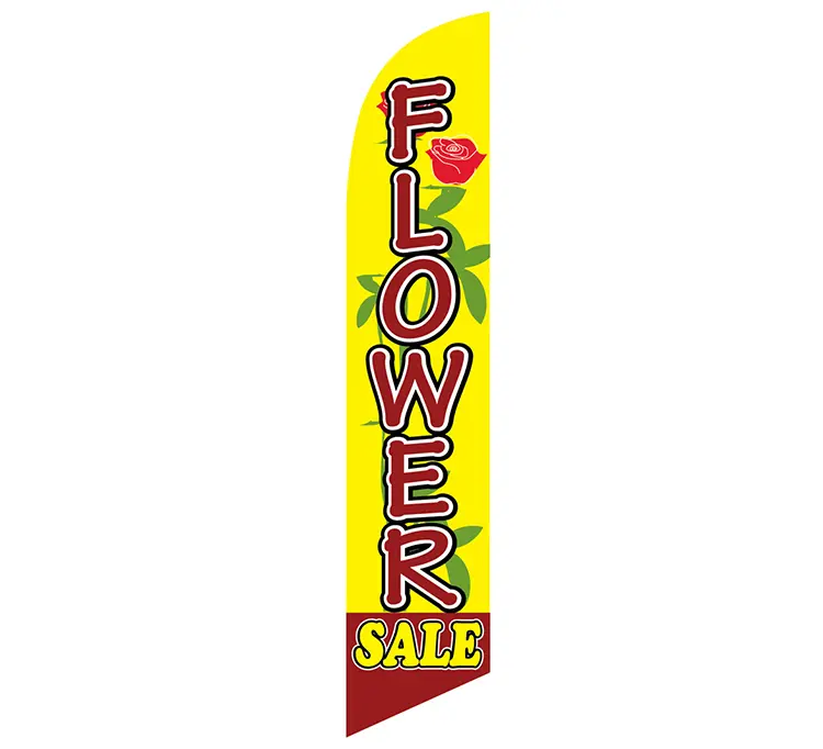 Flower Sale with Rose Banner Flag