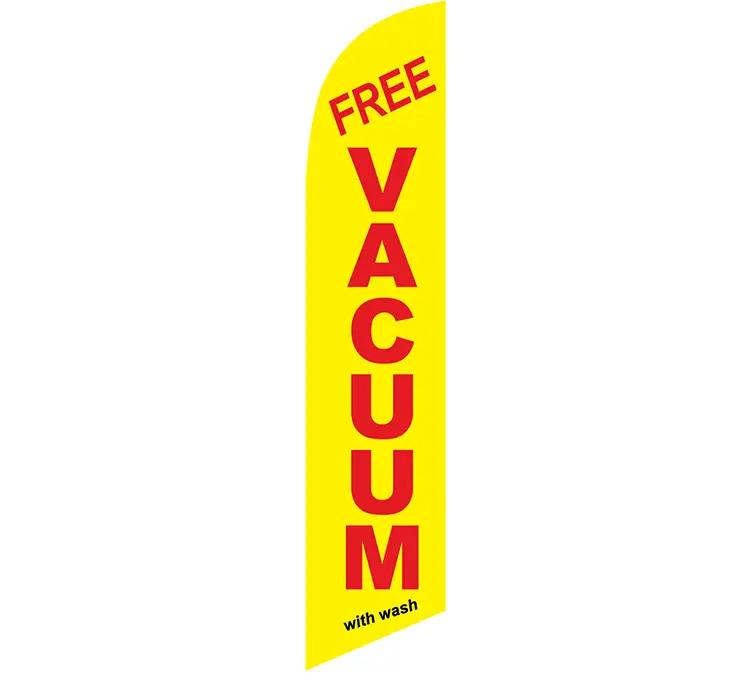 Free Vacuum with Wash Banner Flag