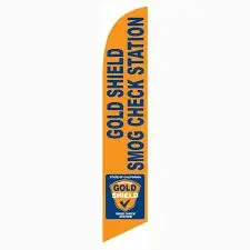 Gold Shield Smog Check Banner Flag orange