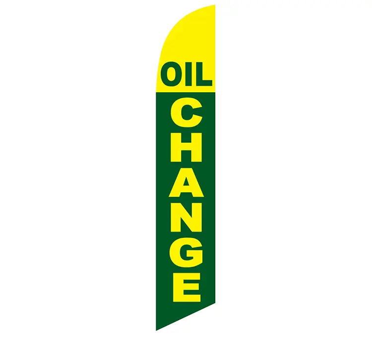Green & Yellow Oil Change Banner Flag