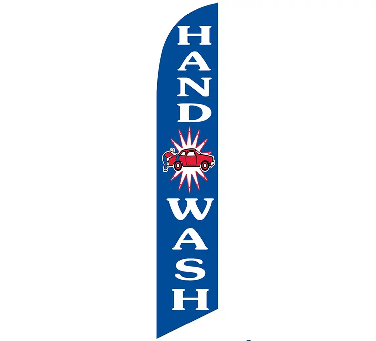 Hand Wash Blue Banner Flag