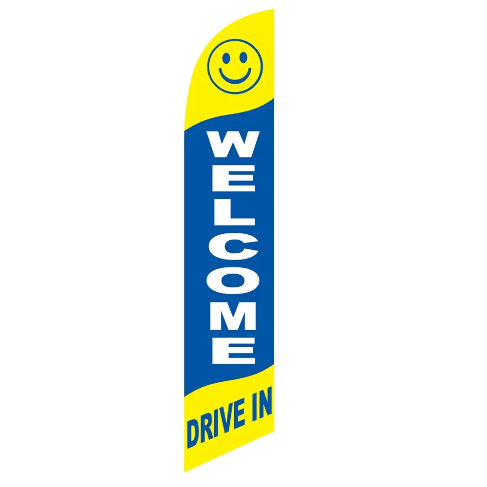Happy Face Welcome Banner Flag
