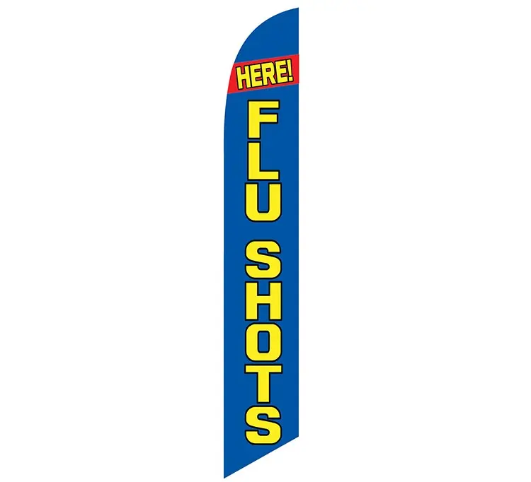 Here Flu Shots Banner Flag