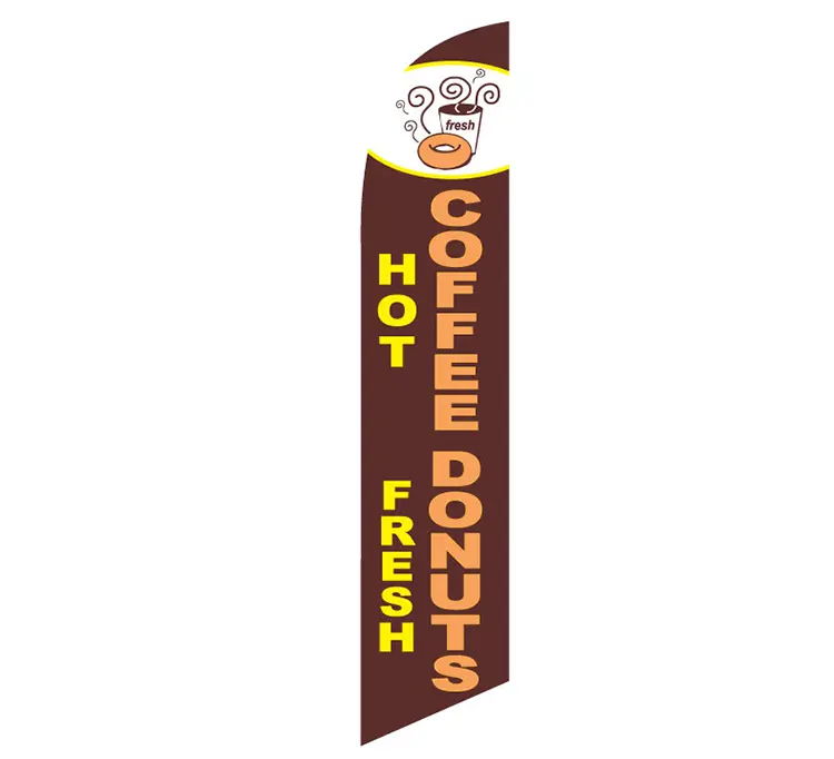 Hot Coffee and Fresh Donuts Banner Flag