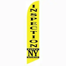 Inspection Banner Flag Yellow NY