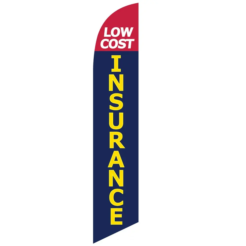 [PF-026873] Low Cost Insurance Red and Blue Banner Flag
