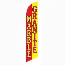 Marble and Granite Banner Flag Red and Yellow