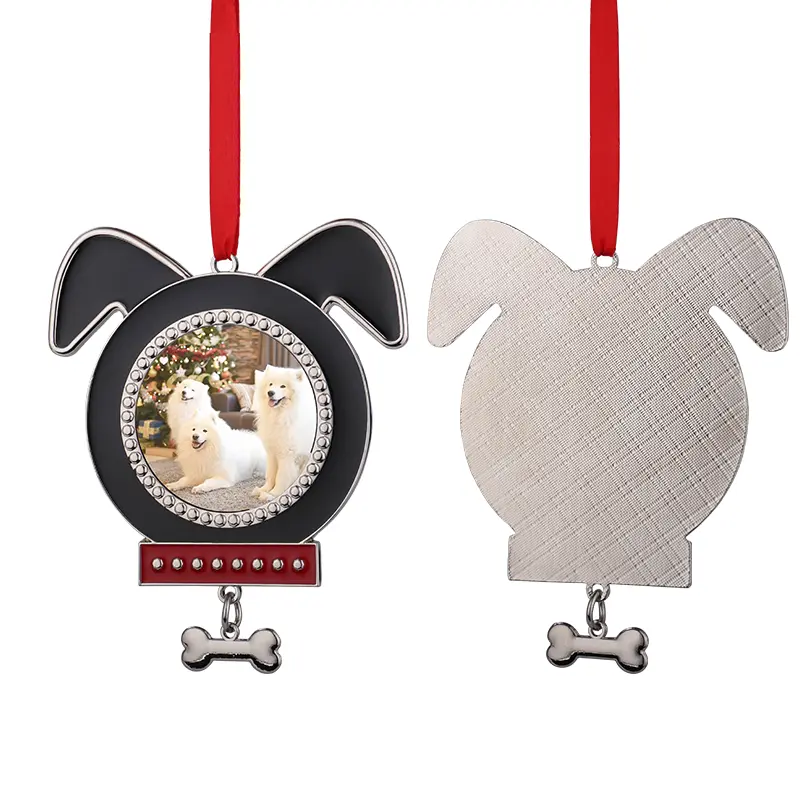 [PF-026951] Metal Dog Shape Christmas Ornaments | Sublimation Blanks