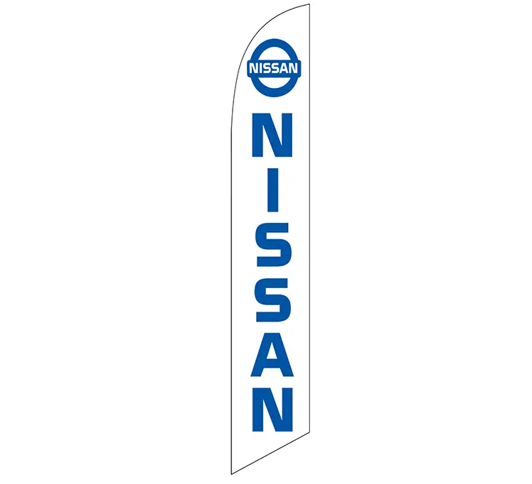 [PF-027082] Nissan White and Blue Banner Flag