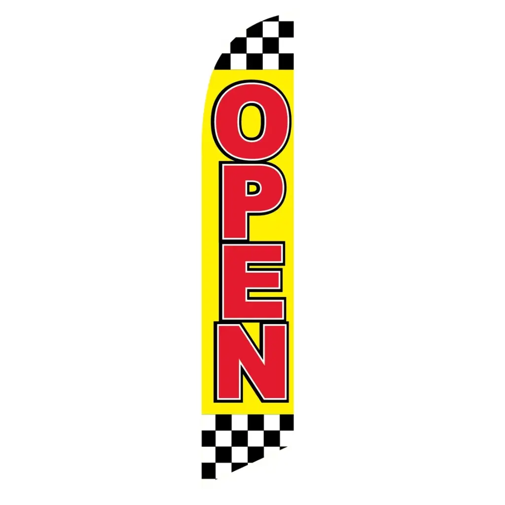[PF-027106] Open with Square Pattern Banner Flag