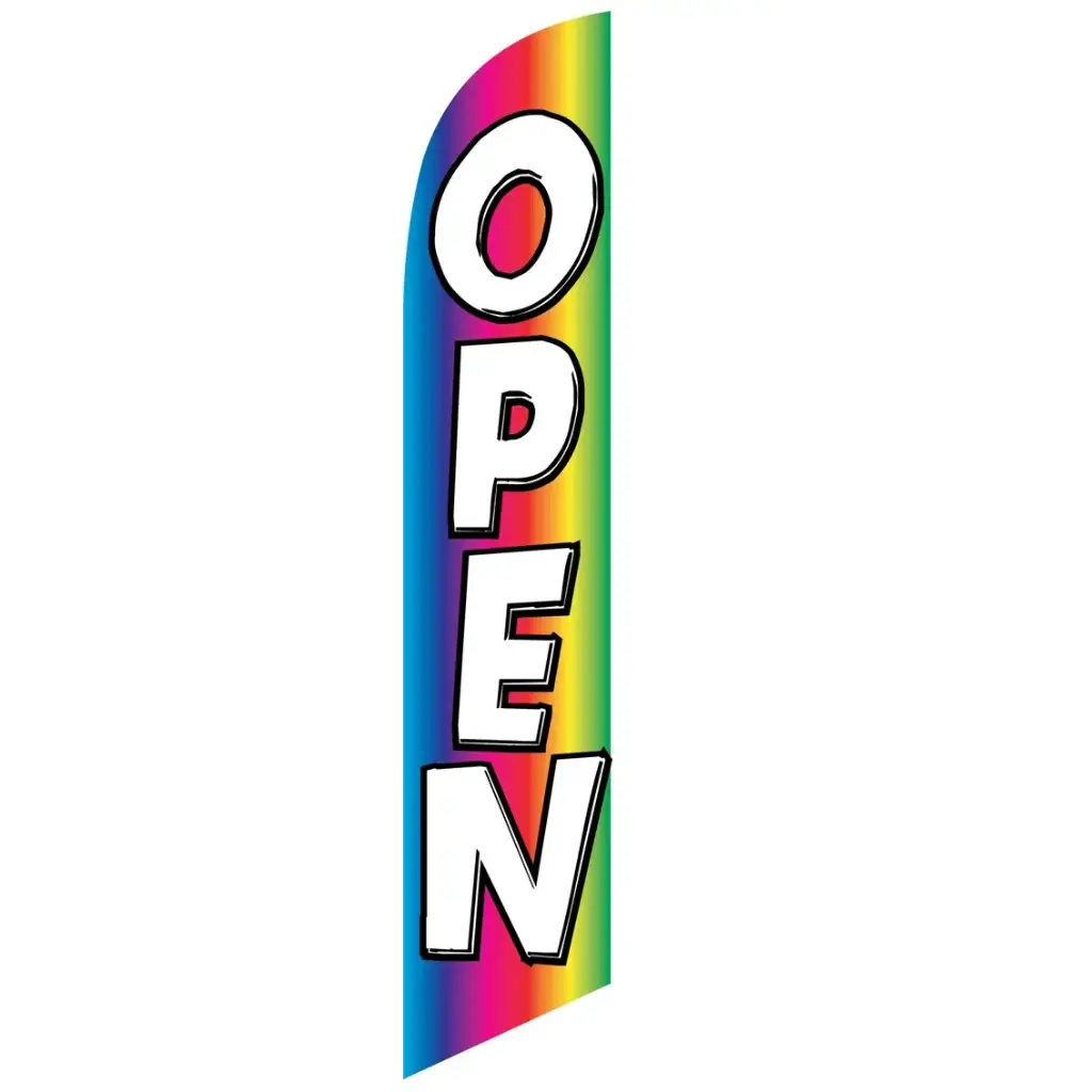 [PF-027386] Rainbow Open Banner Flag 5465