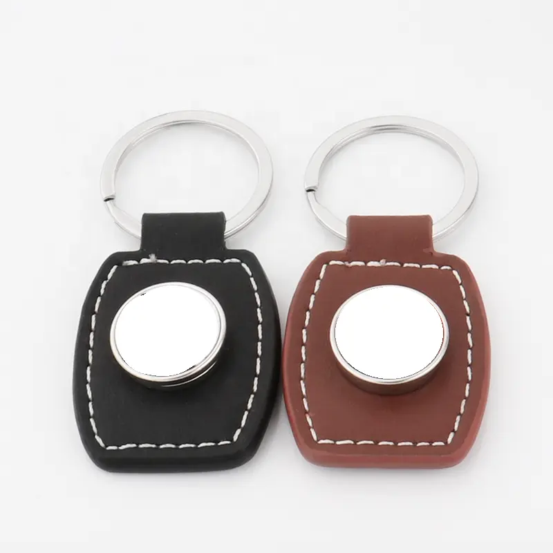 Snap Button Leather Custom Picture Keychains Metal | Sublimation Blanks