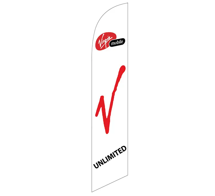 Virgin Mobile White Banner Flag