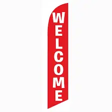 Welcome Banner Flag red/white