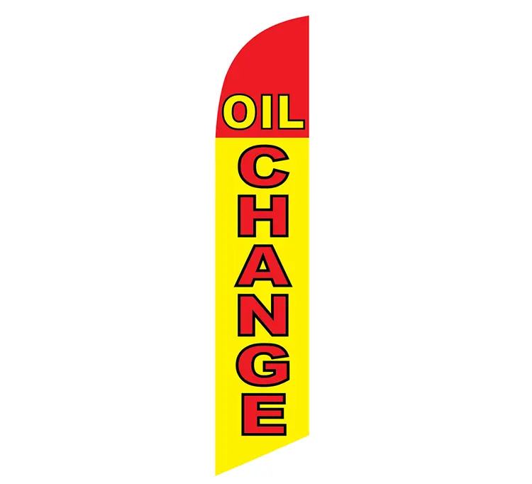 Yellow And Red Oil Change Banner Flag