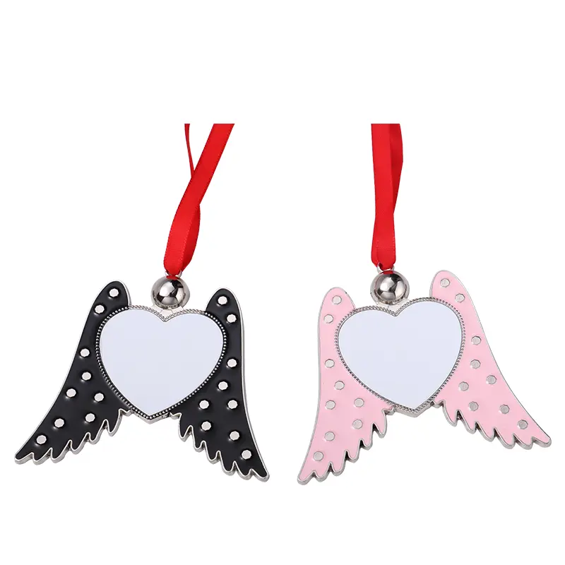 Metal Angel Wings Christmas Ornaments | Sublimation Blanks (Black)
