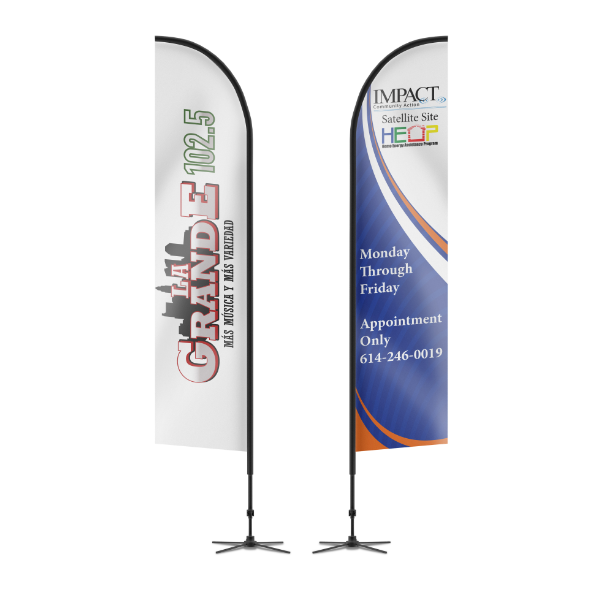 Customized Feather Flags 12' x 2.5' (1 Side, Flag Pole)