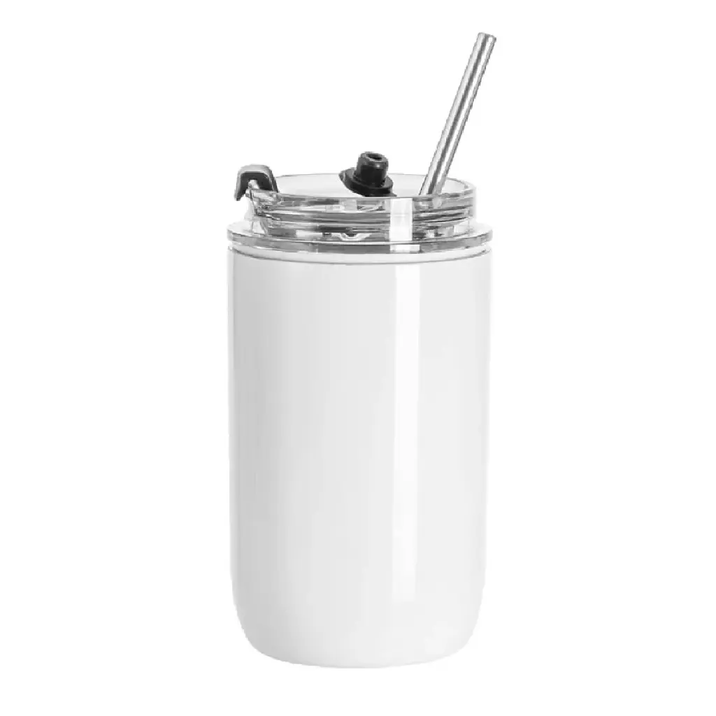 [PF-025768] 12 oz Travel Tumblers with Lid and Metal Straw | Sublimation Blank